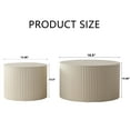 thumbnail image 3 of Tcbosik 2pcs/Set Nesting Coffee Tables, 18.9" Round Cocktail Table, 14.9" Side End Table, Accent Center Table for Living Room, Beige & Cream, 3 of 7