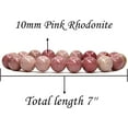 thumbnail image 2 of Angelstones Natural Pink Rhodonite Genuine Semi-Precious Gemstones Healing 10mm Beaded Stretch Bracelet 7" Unisex, 2 of 4