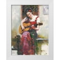 thumbnail image 1 of Noches, Fernando 14x18 White Modern Wood Framed Museum Art Print Titled - A Girl with Guitar, 1 of 4