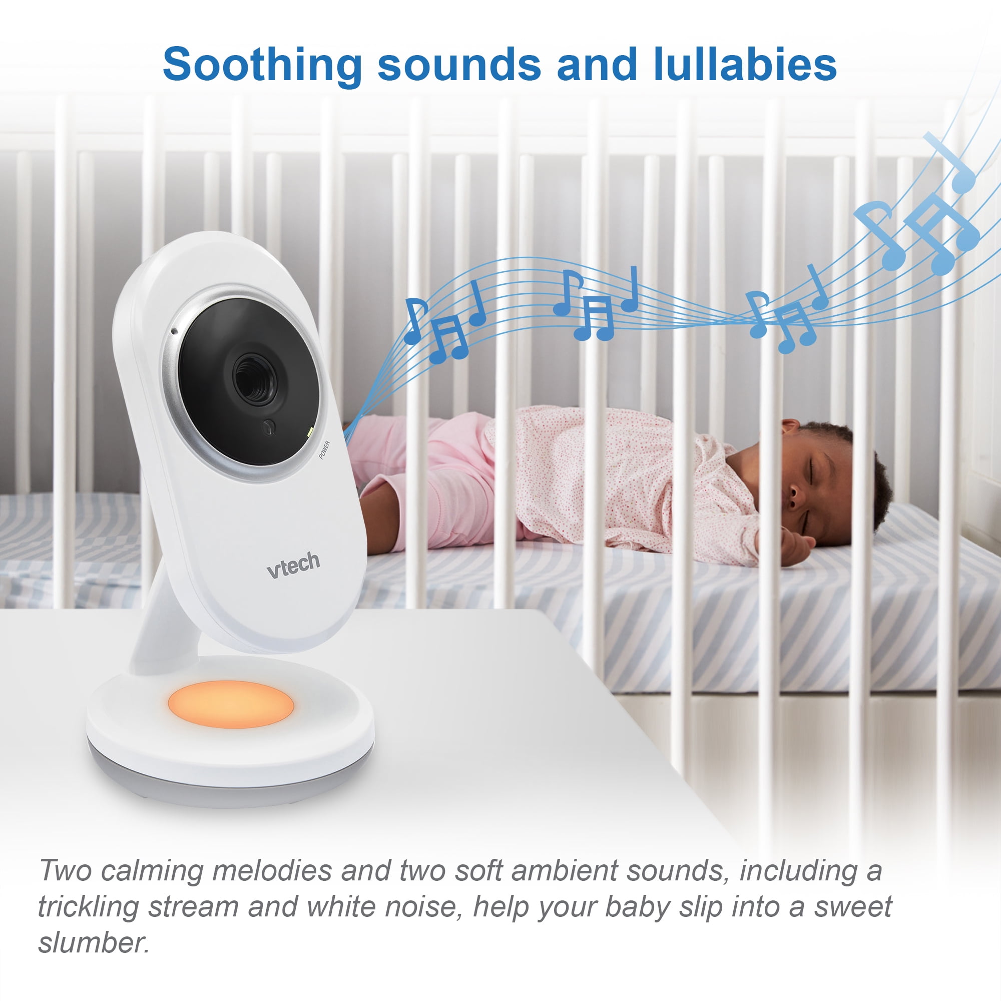 VTech VM3254-2 Video Baby Monitor – 2.8″ LCD, Display Night-Light, Temperature Sensor & 1,000 ft Range