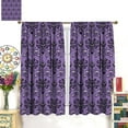 thumbnail image 2 of Skull Curtains，Gothic Skeleton Black Halloween Pattern Drapes Window 2 Panel Rod Pocket Curtain for Bedroom Living Room Decor 28" W X 40" L, 2 of 6