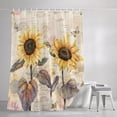 thumbnail image 3 of Sunflower Vintage Shower Curtains for Bathroom, Farmhouse Botanical Floral Butterfly Waterproof Fabric Shower Curtain, Decorative Bathroom Curtain for Bathtub, 72"x84" , No Hooks Included, 3 of 9