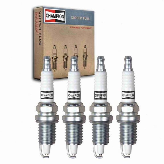 4 pc Champion Copper Plus Spark Plugs compatible with Jeep Wrangler 2.5L L4 1987-1998