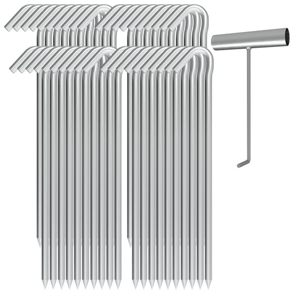 Estacas para Carpa OK5STAR 23 cm con Gancho en T Resistente 40 Unidades