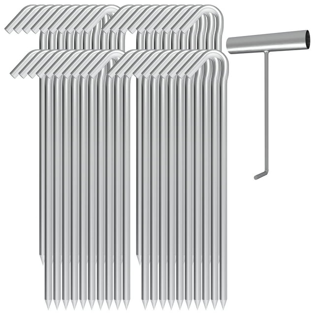 Estacas para Carpa OK5STAR 23 cm con Gancho en T Resistente 40 Unidades
