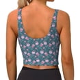thumbnail image 3 of Haiem Tulips Flowers Pattern Womens Sports Bra - U Neck Padded Low Impact Yoga Bra Workout Crop Top Gym Moisture-Wicking Workout Vest -Medium, 3 of 9