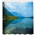 thumbnail image 3 of Ambesonne Wyoming Shower Curtain, Reflections on Leigh Lake, 69"Wx70"L, Olive Green and Sea Blue, 3 of 3