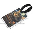 thumbnail image 2 of Cat Sleeping Bookshelf Books Art Luggage Tags Suitcases ID Baggage Identifier Card Name Tag for Travel Backpacks Gym Bags, 2 of 6