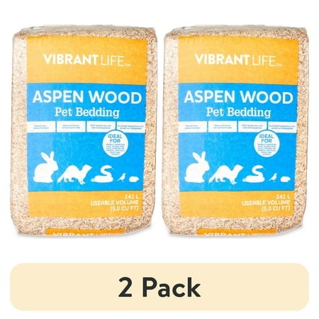 (2 pack) Vibrant Life Aspen Wood Pet Bedding, 141 L Bag