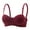Wine, variant on Ribbed Bralette for Women Stretchy Soft Breathable Wireless Lingeries for Small Breast Push-Up Full Coverage Bras Black 36