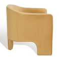thumbnail image 6 of SAFAVIEH Couture Londyn Collection Modern Wood Fabric Solid Print Armchair, Pumpkin Orange, 6 of 13