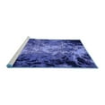 thumbnail image 2 of Ahgly Company Machine Washable Indoor Square Oriental Blue Industrial Area Rugs, 5' Square, 2 of 4