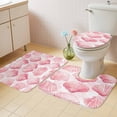 thumbnail image 4 of Nautical Pink Bathroom Rugs Set Seashell Ocean Beach Summer Non Slip Absorbent Soft Bath Mats 3 Piece Set with Bathroom Rug, U-Shaped Floor Mat, Toilet Seat Cover Small Size, 4 of 9