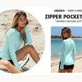 thumbnail image 6 of Rash Guard for Women Long Sleeve Swim Shirt Pocket Thumb Hole Sun Shirt Swimsuit Swim Top, 6 of 8