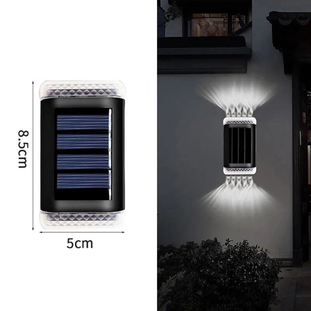Luz LED Solar inteligente para exteriores, lámparas de pared alimentadas por energía Solar, candelabro para decoración de vallas, lámpara Solar para jardín, 1 a 8 unidades