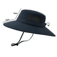 thumbnail image 2 of Wide Brim Sun Hats with Waterproof Breathable for Fishing, Hiking, Camping - navy blue, 2 of 5