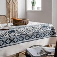 thumbnail image 3 of Tablecloth,100% Cotton and linen Boho Rectangle Tablecloth, Handblock Print Floral Table Cloth for Dining Table Parties, Wedding, Christmas, Outdoor, 3 of 5