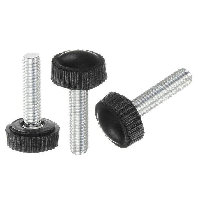 Unique Bargains 30 Packs M5 x 20mm Filetage Mâle Moleté Boutons de Serrage de la Vis du Pouce Poignée Noir