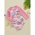 thumbnail image 2 of ZINTAOZT Toddler Baby Girl Swimsuit Long Sleeve Zipper Rash Guard Set Fish/Shell Tops Bottoms Bathing Suit Beach Swim Wear, 2 of 8