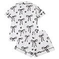 thumbnail image 4 of Women's Button Short Sleeve Shorts Set Thin Soft Polyester Cotton Casual Loungewear Pajama, 4 of 8