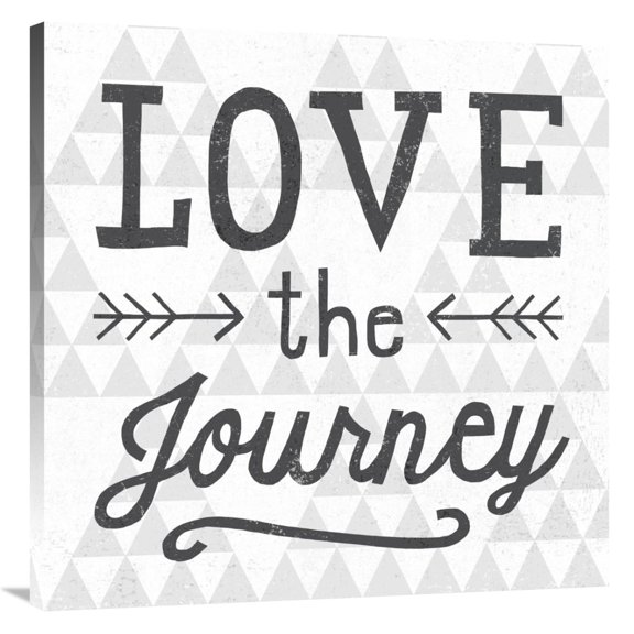 Global Gallery's 'Mod Triangles Love the Journey' By Michael Mullan Stretched Canvas Wall Art