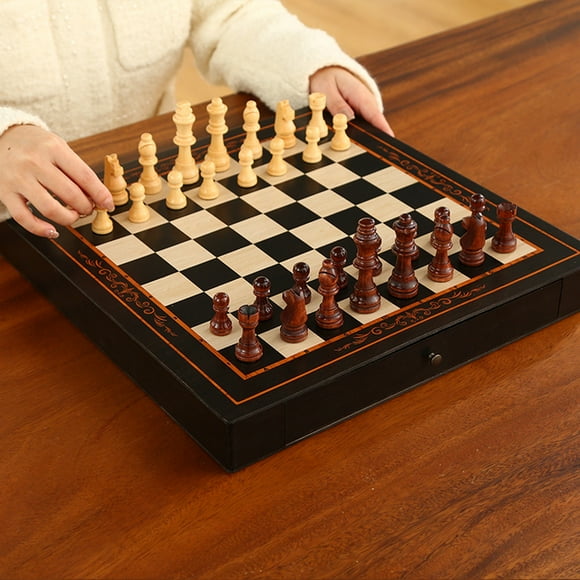 Magnetic Wooden Chess  High-Grade Solid Wood  Drawer Board  Strategy Family Game  Perfect Gifts