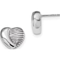 thumbnail image 1 of Sterling Silver Rhodium-Plated Heart Post Earrings (12.45 X 13.75) Made In Italy qe13069, 1 of 4