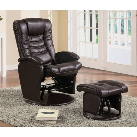 Coaster Ultra-Comfort Glider and Ottoman in Brown