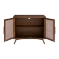 thumbnail image 3 of Classic Mid-Century Modern 2-Door Cinnamon Brown Wood Accent Chest, 3 of 7