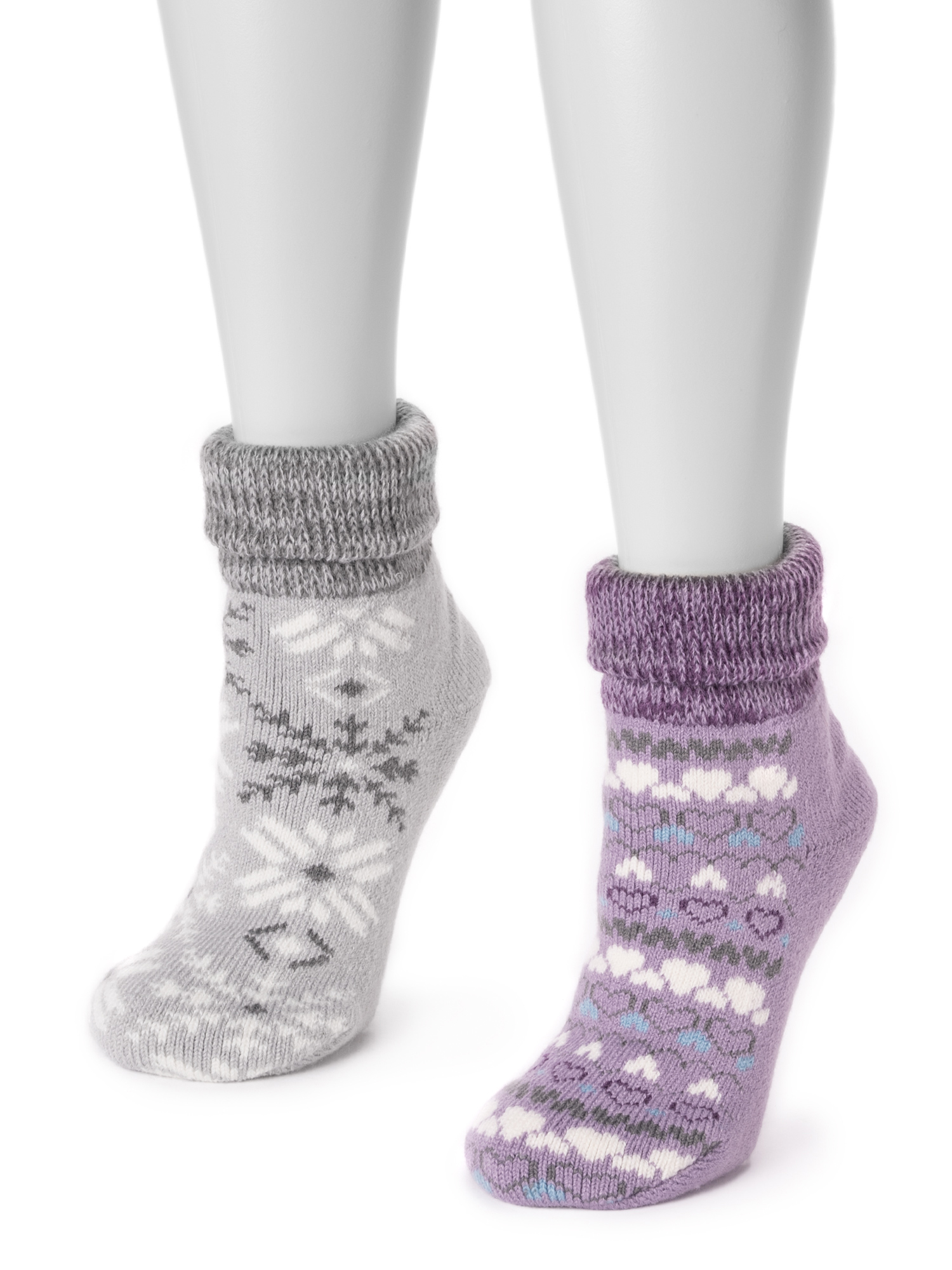 MUK LUKS Women's Thermal Slipper Socks, 2 pairs