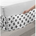 thumbnail image 2 of Floral Bed Skirt, Simple Clover Petals in Monochrome Minimalist Tones Modern Geometric, Elastic Bedskirt Dust Ruffle Wrap Around for Bedding Decor, 4 Sizes, Charcoal Grey and White, by Ambesonne, 2 of 2