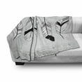 thumbnail image 3 of Feather Soft Flannel Fleece Throw Blanket, Doodle Borders with Triangle Motifs Bohemian Western, Cozy Plush for Indoor and Outdoor Use, 60" x 80", Black White Pale Grey, by Ambesonne, 3 of 6