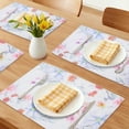 thumbnail image 2 of Farmhouse Placemats Set of 6 Linen Placemats for Dining Table Decor Indoor Outdoor Washable Floral Kitchen Table Mat White 17.7*11.8inch, 2 of 6