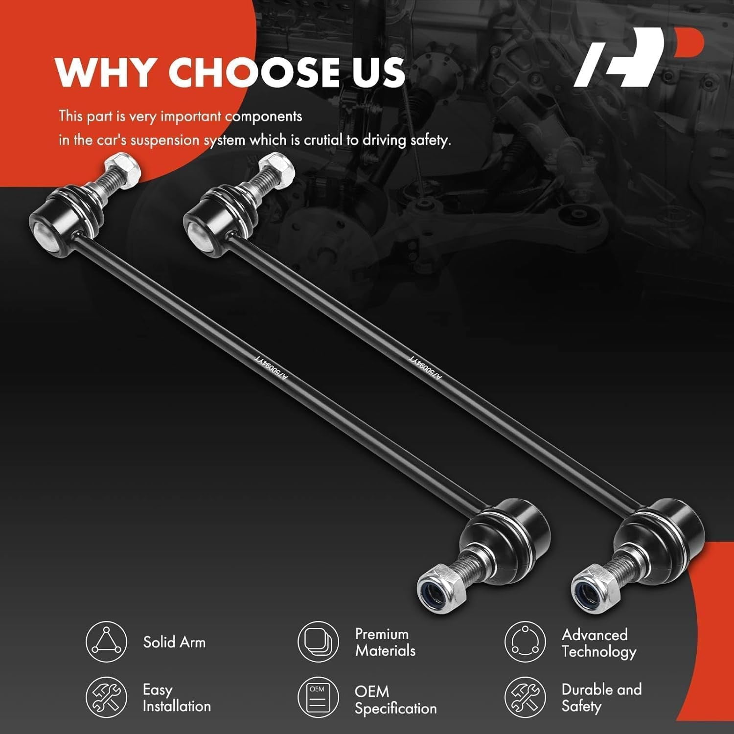 A-Premium 2x Front Sway Bar Links Stabilizer Bar Links, Compatible with Nissan Altima, Maxima, Murano, Pathfinder, Quest, Rogue, Rogue Select & Infiniti JX35, Replace # K750094, K750095