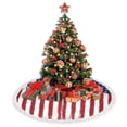 thumbnail image 6 of Xmas Tree Skirt Retro-America-Flag Tassel Edge Rustic Christmas Tree Skirts for Party Holiday Decorations 48", 6 of 6