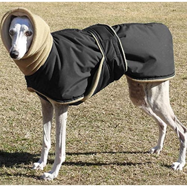 Abrigo de invierno para perros, chaqueta cortavientos para perros, chaleco para perros con cuello cálido, conjunto con capucha para perros pequeños, medianos y grandes (negro, XXXL)