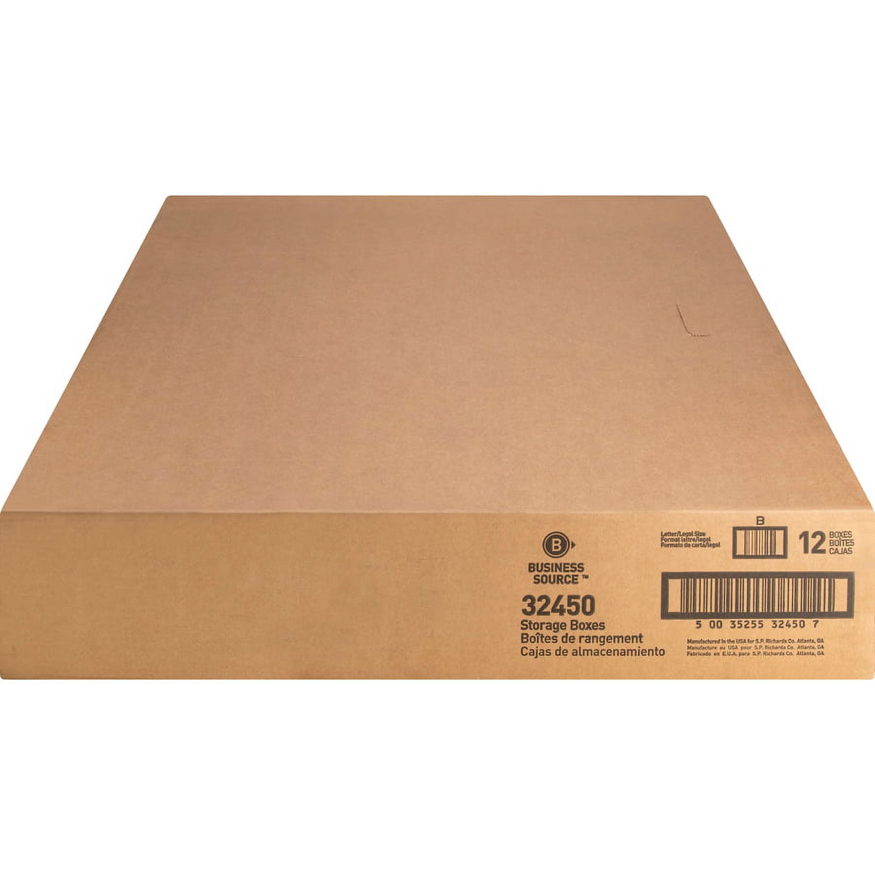 Business Source Quick Setup Medium-duty Storage Box - External Dimensions: 12" Width X 15" Depth X 10"height - Media Size Supported: Legal, Letter - Lift-off Closure - Medium Duty - Stackable - White