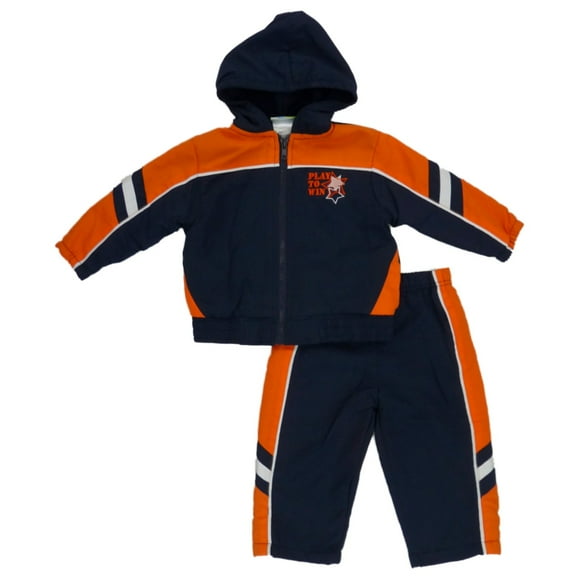 Al & Ray Infant Boys Blue & Orange Play To Win Jacket & Pants Track Suit Set 18m