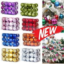 Qocolhg 24 Pcs Small Christmas Balls Ornaments Sets, Farmhouse Shatterproof Plastic Christmas Tree Decorations, Glitter Decorative Hanging Balls for Mini Xmas Tree Holiday Party Home Decor, Green