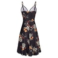 thumbnail image 4 of Vestido HUOGUO, sin mangas, cuello en V, estampado casual, para mujer, 4 of 5