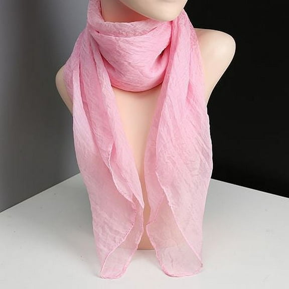 ERDOUY Elegant Personalized Scarf, Solid Color Scarf Thin Chiffon Scarf Versatile Square Decorative Scarf (Light Pink)