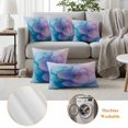 thumbnail image 6 of Blue Purple Pink Floral Marble Outdoor Waterproof Pillow Covers, Contemporary Abstract Art Decorative Square Throw Pillowcase Sofa Cushion Sham for Patio/Couch/Chair, 16"x16" 2 Pack, 6 of 8