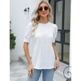 thumbnail image 3 of Blusa Manga Corta Abullonada Para Mujer Camiseta Ajustada, 3 of 5