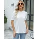 thumbnail image 3 of Blusa Manga Corta Abullonada Para Mujer Camiseta Ajustada, 3 of 5