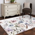 thumbnail image 4 of Watercolor Flower Washable Area Rug&nbsp;3x5ft Grey Purple Floral Leaf Soft Rectangle&nbsp;Rugs for Living Room, Non Slip Carpet for Bedroom&nbsp;Entryway Dining Room, 4 of 9