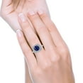 thumbnail image 6 of Halo Art Deco Cushion Cut Ring Blue Sapphire CZ 925 Sterling Silver Size 7, 6 of 6