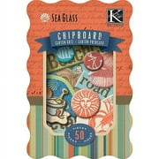 K&Company Seaglass Chipboard Box, Words and Shapes