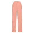 thumbnail image 3 of Boli Women's Pants Solid Color Elastic Waist Work Office Straight Leg Casual Pants，Size S-2XL, 3 of 7
