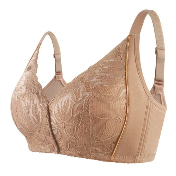 Penkiiy Tube Tops for Women Women's Bra Wire Free Underwear Large Size Thin Cup Lace Sexy Bra Coffee Bras