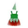 thumbnail image 3 of iiniim Kids Girls Christmas Costume Sequins Dance Ballet Leotard Tutu Dress Xmas Santa Elf Cosplay with Hat Size 6-16 A Green 6, 3 of 7